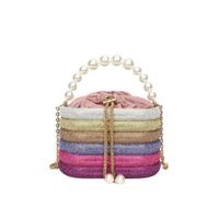 Women's Small All Seasons Pu Leather Solid Color Elegant Classic Style Round String Shoulder Bag Handbag Chain Bag sku image 1