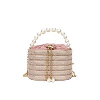 Women's Small All Seasons Pu Leather Solid Color Elegant Classic Style Round String Shoulder Bag Handbag Chain Bag sku image 5