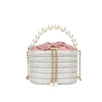 Women's Small All Seasons Pu Leather Solid Color Elegant Classic Style Round String Shoulder Bag Handbag Chain Bag sku image 2