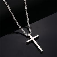 Vintage Style Simple Style Cross 304 Stainless Steel Plating Gold Plated Silver Plated Men's Pendant Necklace main image 3