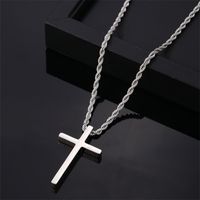 Vintage Style Simple Style Cross 304 Stainless Steel Plating Gold Plated Silver Plated Men's Pendant Necklace main image 5
