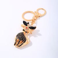 Funny Pastoral Simple Style Rabbit Animal Horse Alloy Irregular Inlay Rhinestones Keychain sku image 11