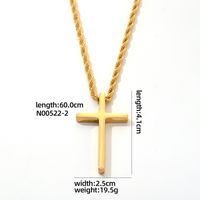 Vintage Style Simple Style Cross 304 Stainless Steel Plating Gold Plated Silver Plated Men's Pendant Necklace sku image 2