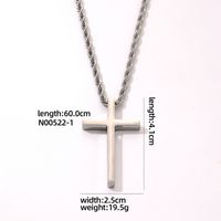 Vintage Style Simple Style Cross 304 Stainless Steel Plating Gold Plated Silver Plated Men's Pendant Necklace sku image 1