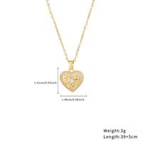 Casual Simple Style Classic Style Little Bear Heart Shape Stainless Steel Titanium Steel Polishing Plating Hollow Out Zircon Gold Plated Necklace main image 2