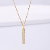 Elegant Korean Style Solid Color Stainless Steel Plating Inlay Zircon 18k Gold Plated Pendant Necklace main image 3