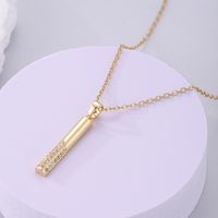 Elegant Korean Style Solid Color Stainless Steel Plating Inlay Zircon 18k Gold Plated Pendant Necklace main image 5