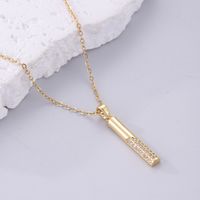 Elegant Korean Style Solid Color Stainless Steel Plating Inlay Zircon 18k Gold Plated Pendant Necklace main image 1