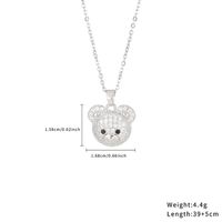 Casual Simple Style Classic Style Little Bear Heart Shape Stainless Steel Titanium Steel Polishing Plating Hollow Out Zircon Gold Plated Necklace sku image 4
