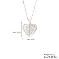Casual Simple Style Classic Style Little Bear Heart Shape Stainless Steel Titanium Steel Polishing Plating Hollow Out Zircon Gold Plated Necklace main image 4