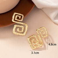 1 Pair Retro Simple Style Classic Style Geometric Plating Ferroalloy 14k Gold Plated Ear Studs main image 4