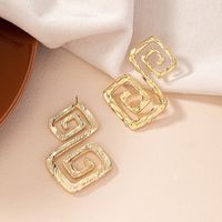 1 Pair Retro Simple Style Classic Style Geometric Plating Ferroalloy 14k Gold Plated Ear Studs main image 3
