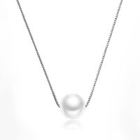 Elegant Round Pearl Sterling Silver Plating Gold Plated Pendant Necklace sku image 2