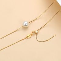 Elegant Round Pearl Sterling Silver Plating Gold Plated Pendant Necklace main image 2
