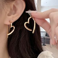 1 Pair Simple Style Heart Shape Plating Alloy Gold Plated Ear Studs main image 7