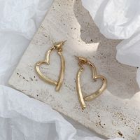 1 Pair Simple Style Heart Shape Plating Alloy Gold Plated Ear Studs main image 9