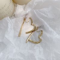 1 Pair Simple Style Heart Shape Plating Alloy Gold Plated Ear Studs sku image 3