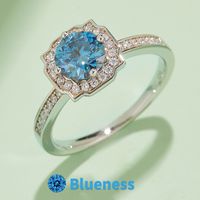 Elegant Classic Style Round Sterling Silver Gra Plating Inlay Moissanite White Gold Plated Rings main image 5