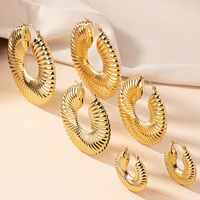 1 Set Simple Style Classic Style Solid Color Plating Ferroalloy 14k Gold Plated Ear Studs main image 3