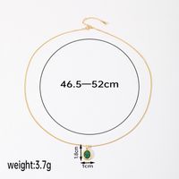 Simple Style Classic Style Round Copper Plating Inlay Natural Stone 18k Gold Plated Pendant Necklace sku image 1