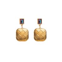 1 Pair Elegant Streetwear Palm Pearl Flower Inlay Titanium Steel Pearl Zircon Gold Plated Drop Earrings main image 6