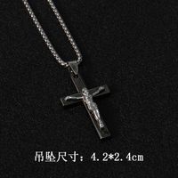 Wholesale Jewelry Fashion Cross 201 Stainless Steel Zinc Alloy Rhinestones Inlay Pendant Necklace sku image 11