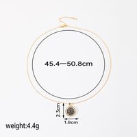 Vintage Style Round Copper Plating Inlay Artificial Crystal 18k Gold Plated Pendant Necklace sku image 1