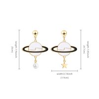1 Pair Cute Modern Style Korean Style Planet Plating Alloy Copper 14k Gold Plated Drop Earrings main image 2
