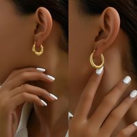 1 Pair Simple Style Classic Style Cross Twist 201 Stainless Steel 18K Gold Plated Ear Studs main image 1