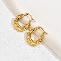 1 Pair Simple Style Classic Style Cross Twist 201 Stainless Steel 18K Gold Plated Ear Studs main image 4