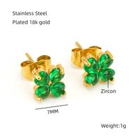 1 Pair Elegant Classical Vintage Style Flower Bow Knot Plating Inlay 304 Stainless Steel Zircon 18K Gold Plated Ear Studs sku image 1