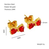 1 Pair Elegant Classical Vintage Style Flower Bow Knot Plating Inlay 304 Stainless Steel Zircon 18K Gold Plated Ear Studs sku image 6