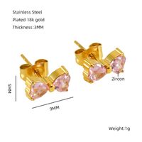 1 Pair Elegant Classical Vintage Style Flower Bow Knot Plating Inlay 304 Stainless Steel Zircon 18K Gold Plated Ear Studs sku image 9