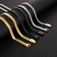 Hip-Hop Solid Color Titanium Steel 18K Gold Plated Men's Necklace main image 1