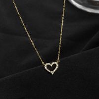 Elegant Heart Shape Sterling Silver Inlay Zircon Pendant Necklace main image 4