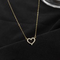 Elegant Herzform Sterling Silber Inlay Zirkon Halskette Mit Anhänger sku image 2
