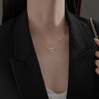 Elegant Heart Shape Sterling Silver Inlay Zircon Pendant Necklace main image 2