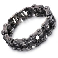 Punk Solid Color Titanium Steel Chain 18K Gold Plated Men's Bracelets main image 4