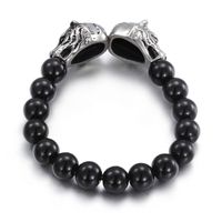 Punk Round Titanium Steel Beaded Men's Bracelets main image 2