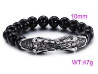 Punk Round Titanium Steel Beaded Men's Bracelets sku image 3