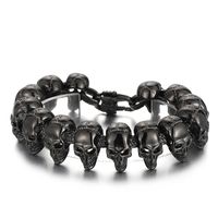 Punk Skull Titanium Steel Bracelets Necklace sku image 3
