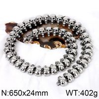 Punk Skull Titanium Steel Bracelets Necklace sku image 4