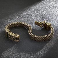 Punk Solid Color Titanium Steel Polishing 18K Gold Plated Men's Bracelets main image 3