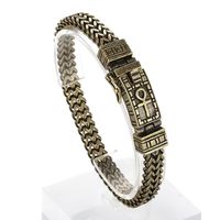 Punk Color Sólido Acero Titanio Pulido Chapados en oro de 18k Hombres Pulsera sku image 6