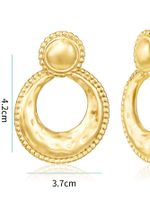 1 Paire Style Simple Style Classique Couleur Unie Placage Acier Inoxydable 304 Plaqué Or 14K Boucles D'oreilles main image 3