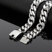 Hip-hop Solid Color Titanium Steel Polishing Chain Men's Necklace main image 4