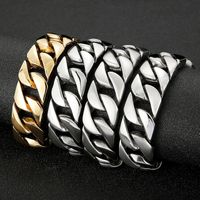 Hip-Hop Geometric Stainless Steel Polishing 18K Gold Plated Men's Bracelets main image 1