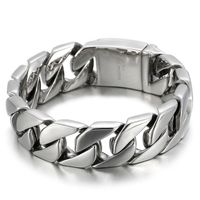 Hip-Hop Geometric Stainless Steel Polishing 18K Gold Plated Men's Bracelets sku image 2