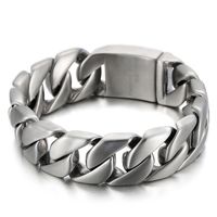 Hip-Hop Geometric Stainless Steel Polishing 18K Gold Plated Men's Bracelets sku image 3