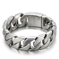 Hip-Hop Geometric Stainless Steel Polishing 18K Gold Plated Men's Bracelets sku image 4